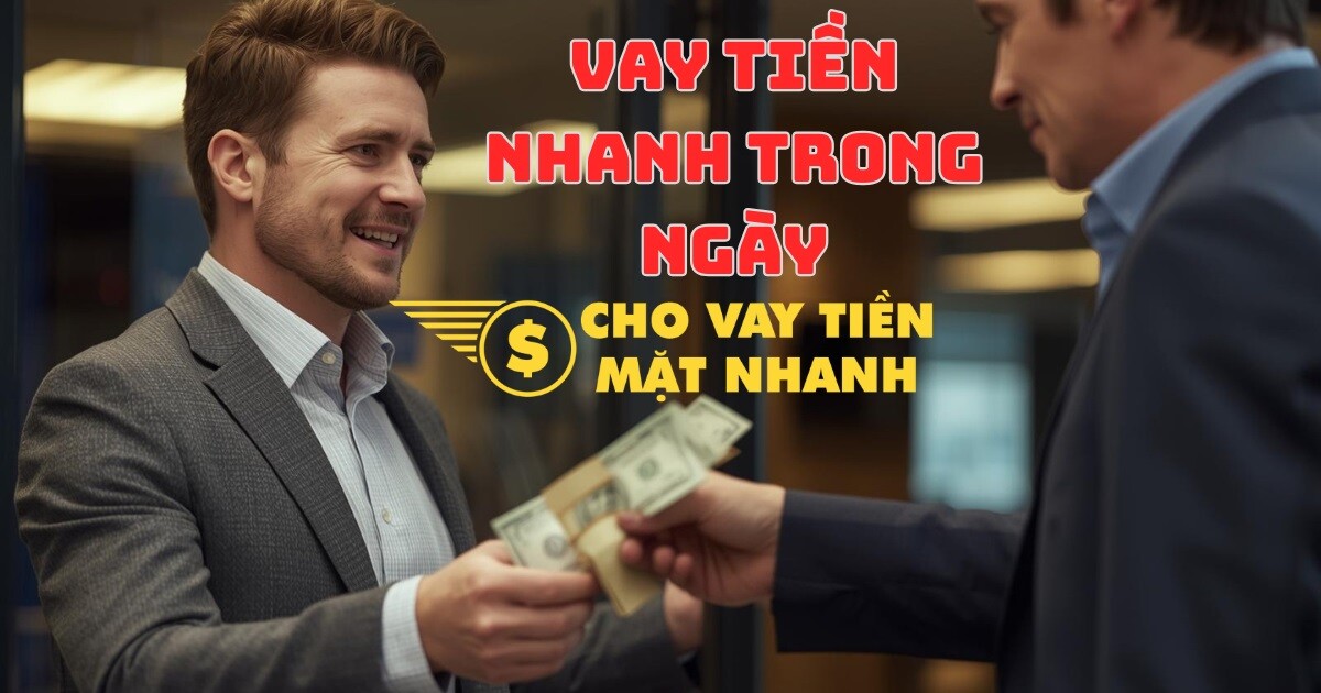 Vay tiền được giải ngân nhanh chóng, thể hiện dịch vụ vay tiền mặt nhanh trong ngày.